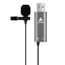 Петличный USB микрофон со звуковой картой Maono AU-UL20 Black/Grey