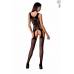Бодистокинг с имитацией чулок и ажурной вставкой Passion BS072 black