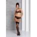 Сексуальный комплект с поясом для чулок LOVELIA SET black XXL/XXXL - Passion